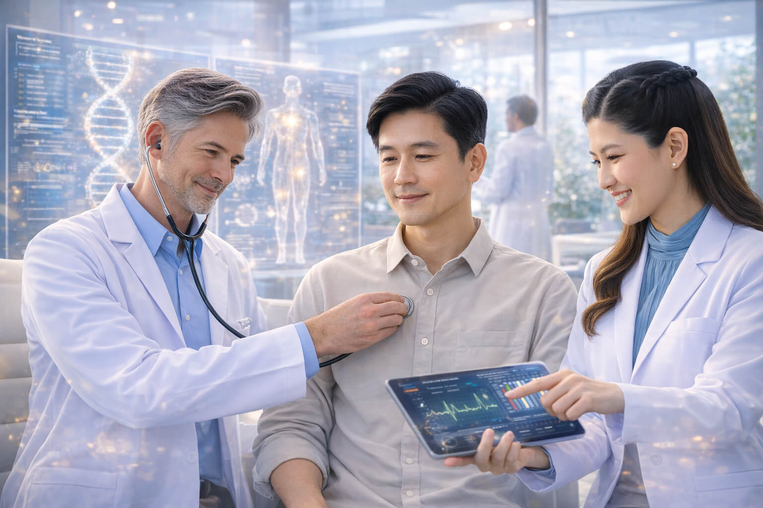Illustration: science and medical partnership
